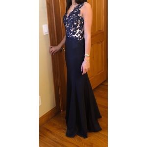 Navy Blue Prom Gown Size 2